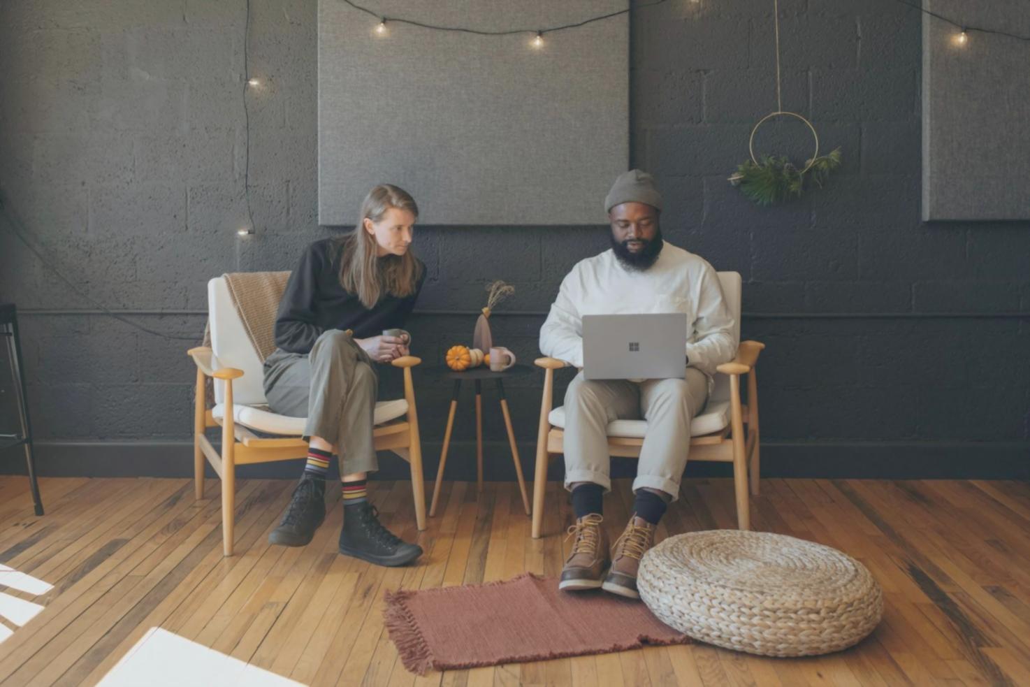 Financial planning discussion showing investment strategy materials and collaborative learning approach